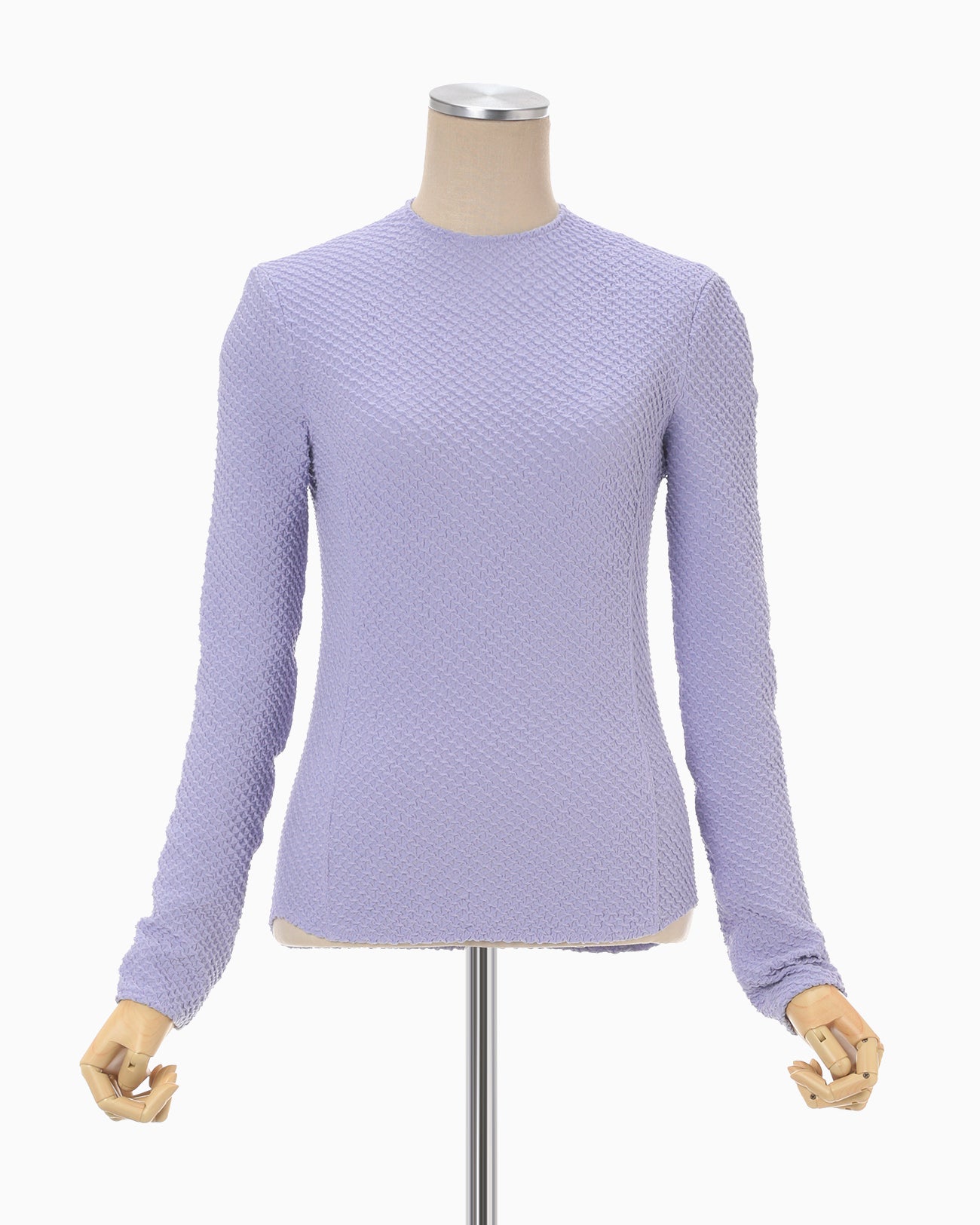 Shirring Jersey Jacquard Top - purple