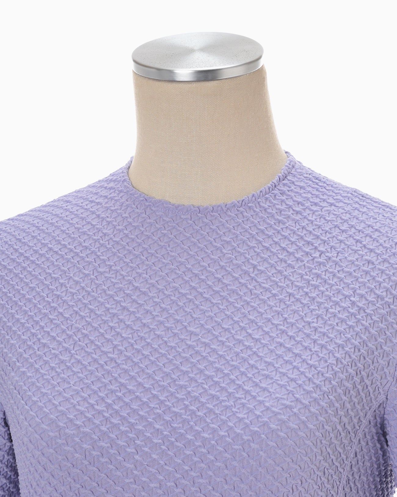 Shirring Jersey Jacquard Top - purple