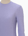 Shirring Jersey Jacquard Top - purple