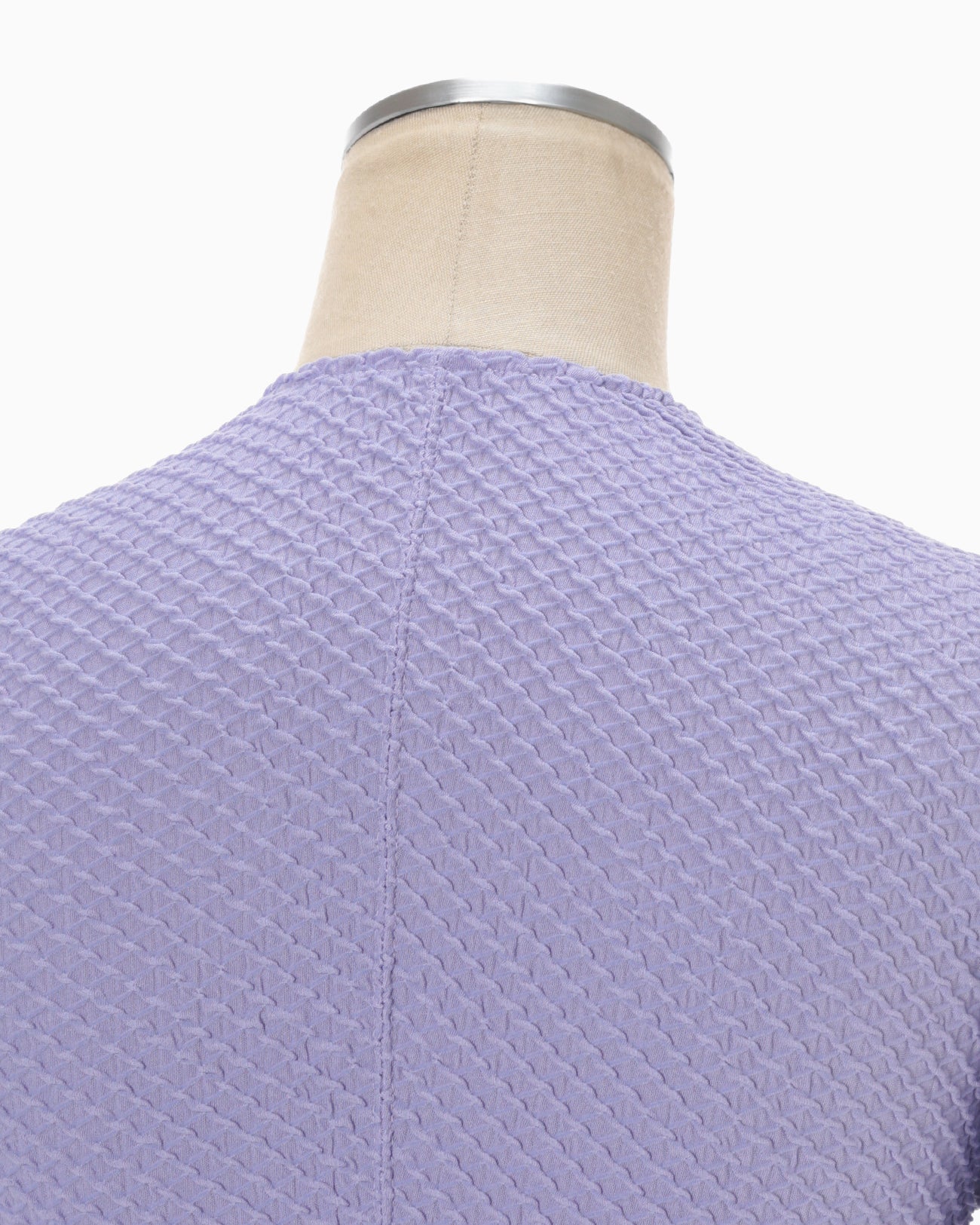 Shirring Jersey Jacquard Top - purple