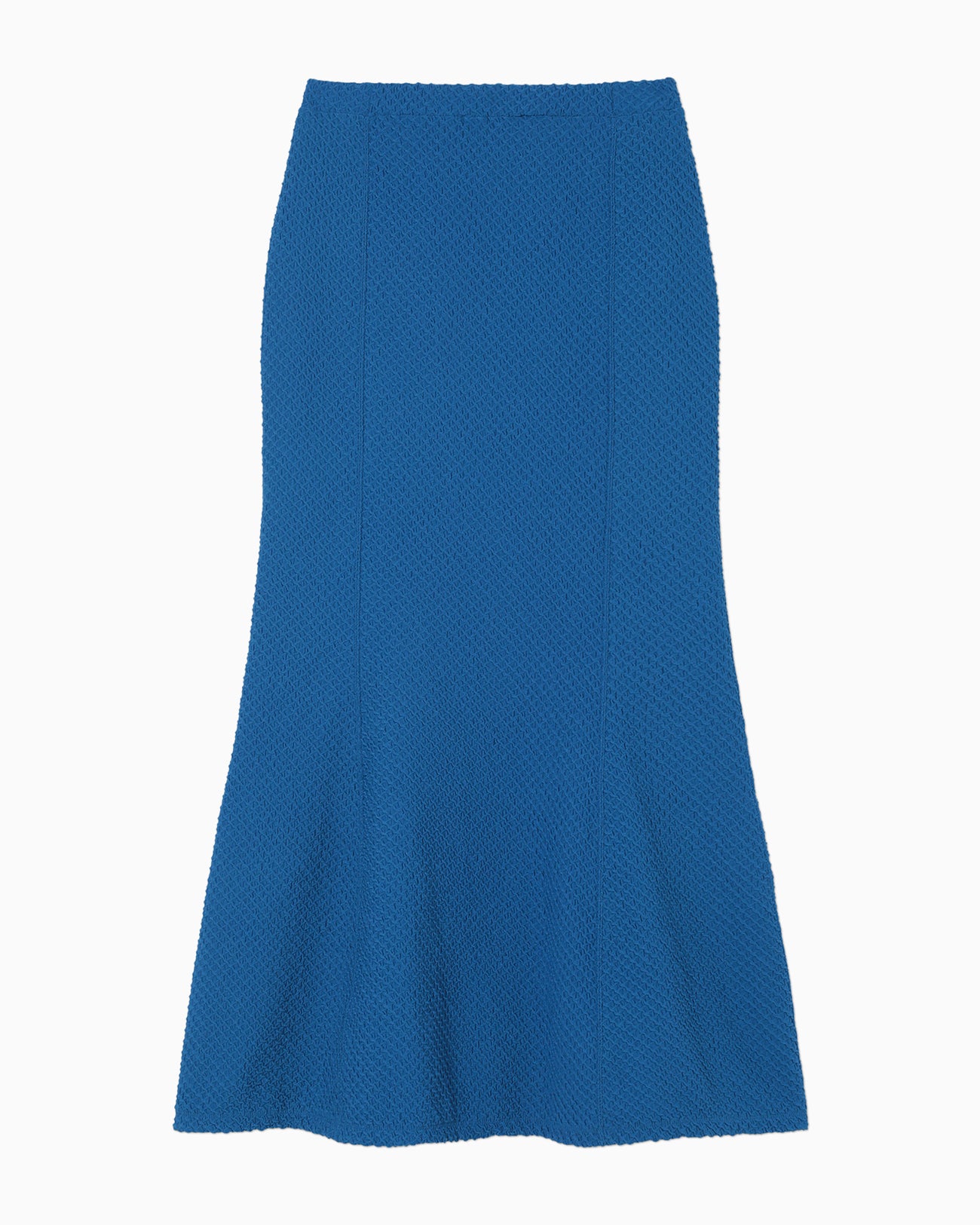 Shirring Jersey Jacquard Flare Skirt - blue