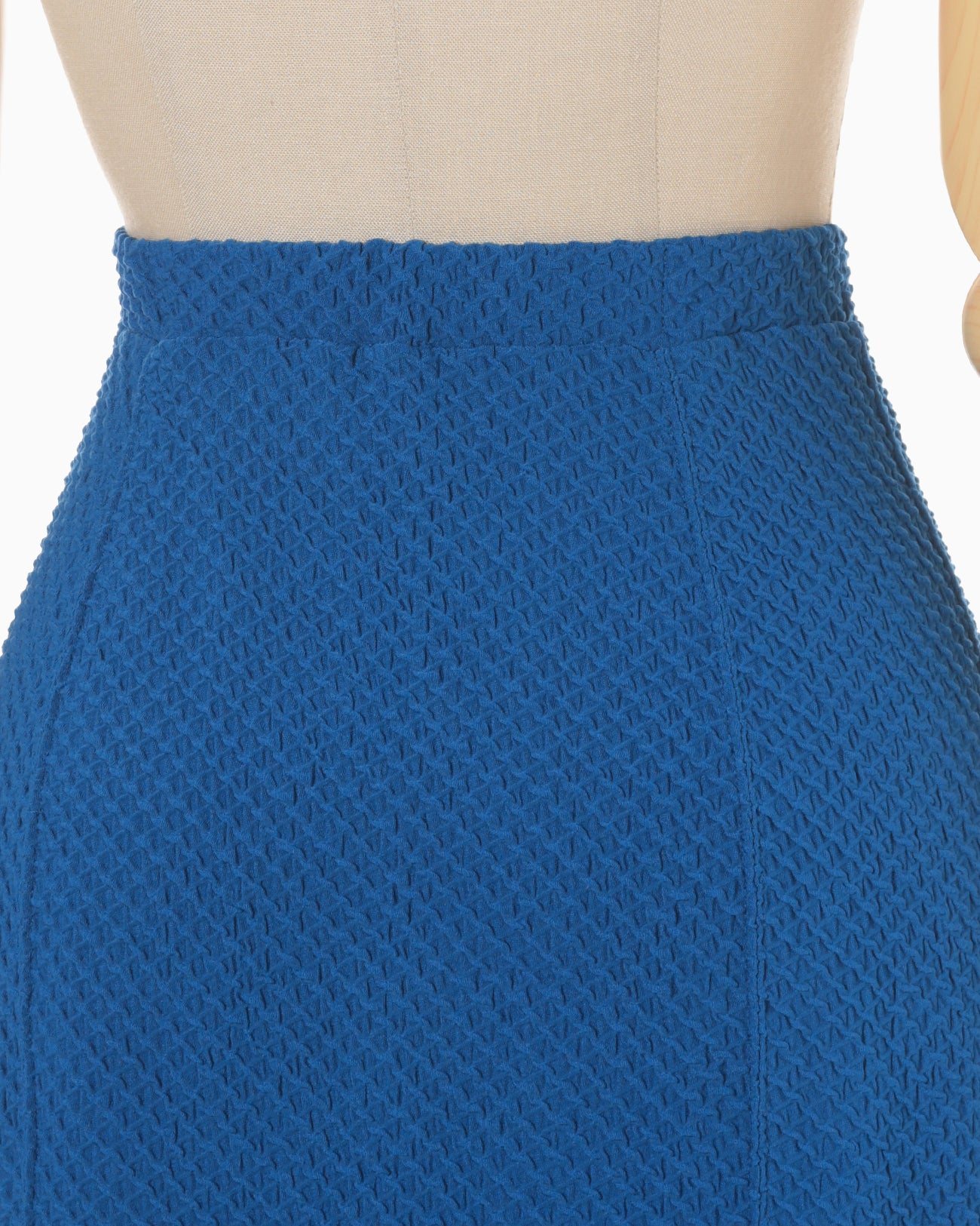 Shirring Jersey Jacquard Flare Skirt - blue
