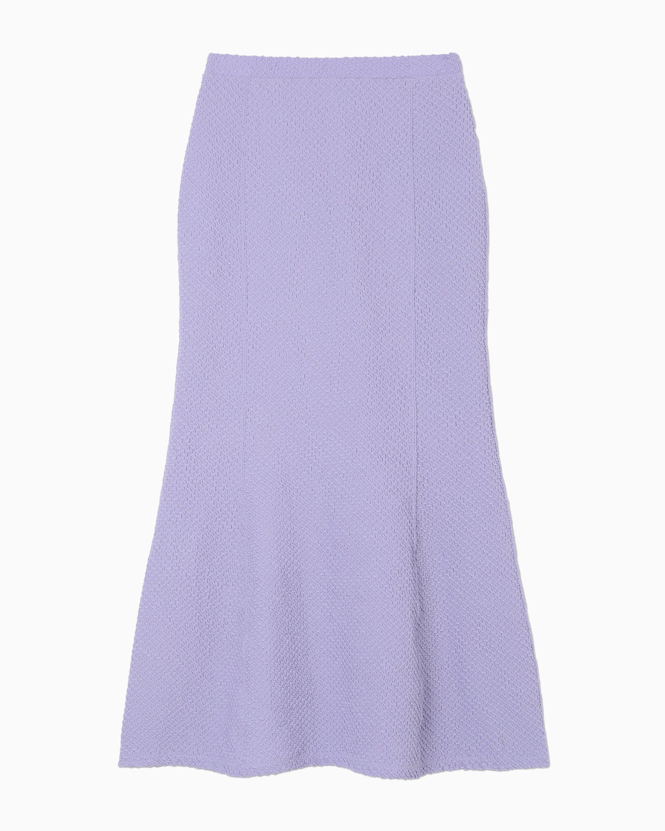 Shirring Jersey Jacquard Flare Skirt - purple