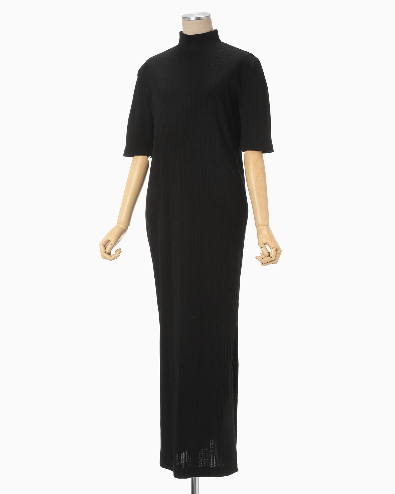 Random Ribbed Cotton Dress - black - Mame Kurogouchi