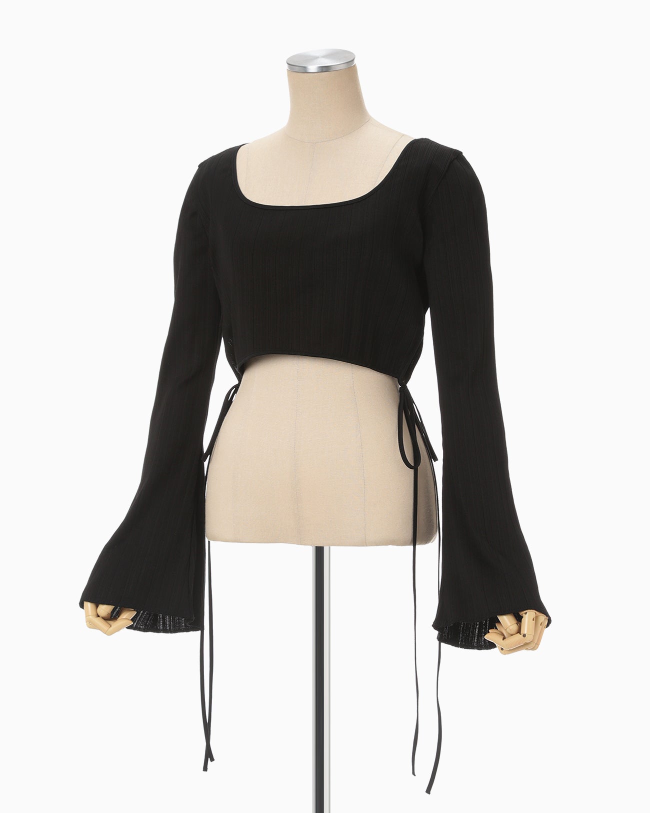 Random Ribbed Cotton Cropped Top - black - Mame Kurogouchi
