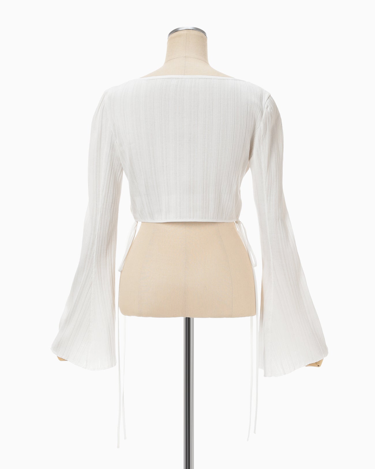 Random Ribbed Cotton Cropped Top - white - Mame Kurogouchi