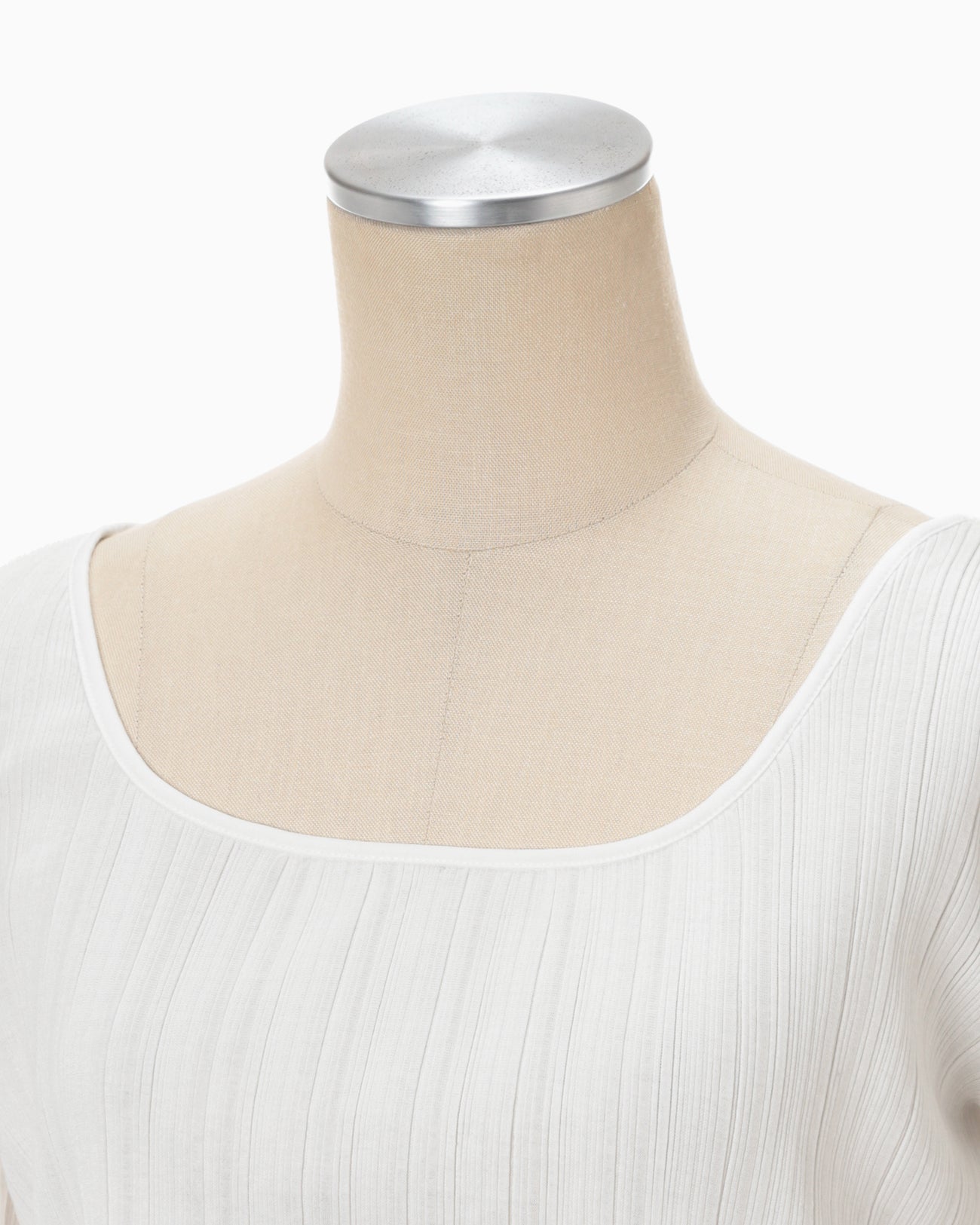 Random Ribbed Cotton Cropped Top - white