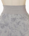 Floral Flock Printed Fleece Lining Skirt - grey