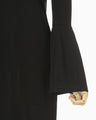 Volume Sleeve Cotton Jersey Dress - black