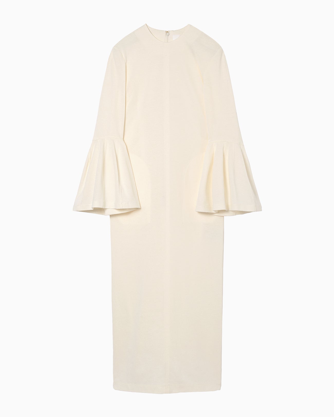 Volume Sleeve Cotton Jersey Dress - ecru - Mame Kurogouchi