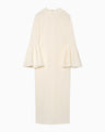 Volume Sleeve Cotton Jersey Dress - ecru