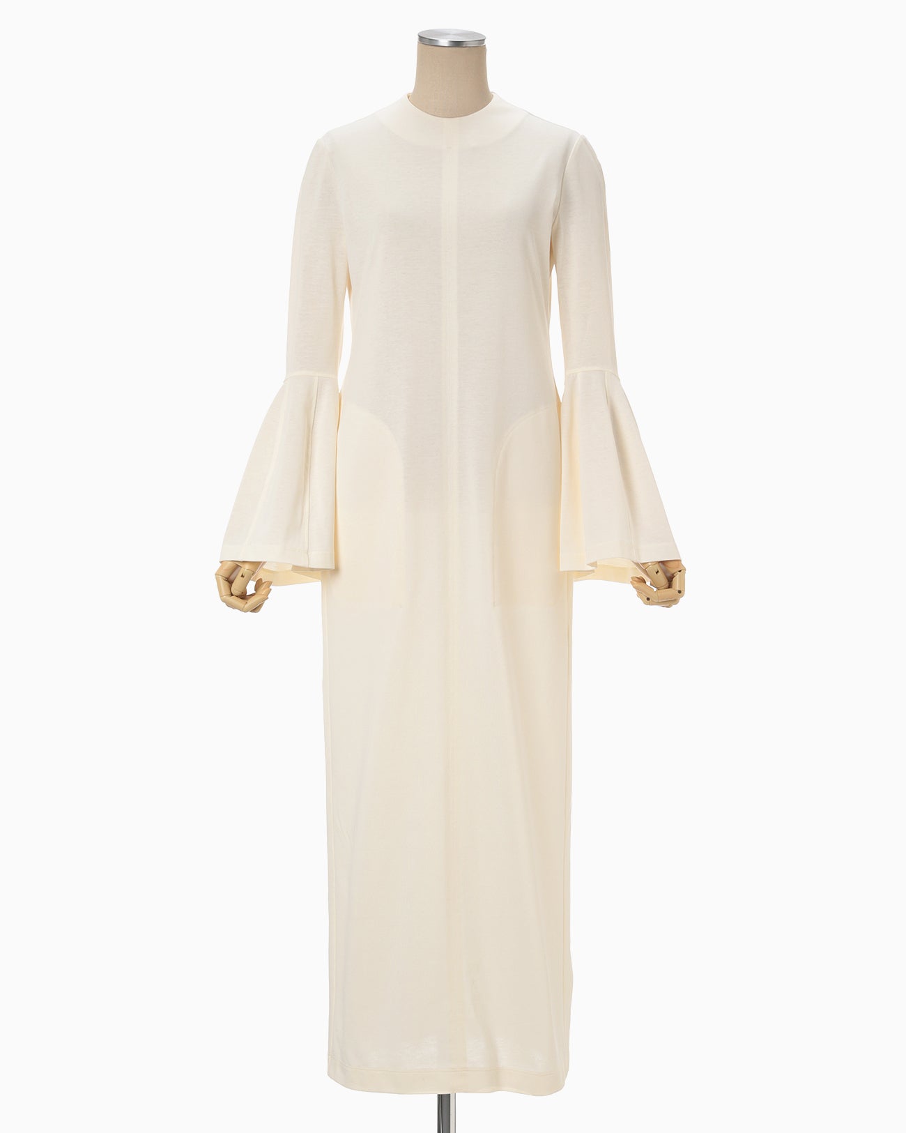 Volume Sleeve Cotton Jersey Dress - ecru - Mame Kurogouchi