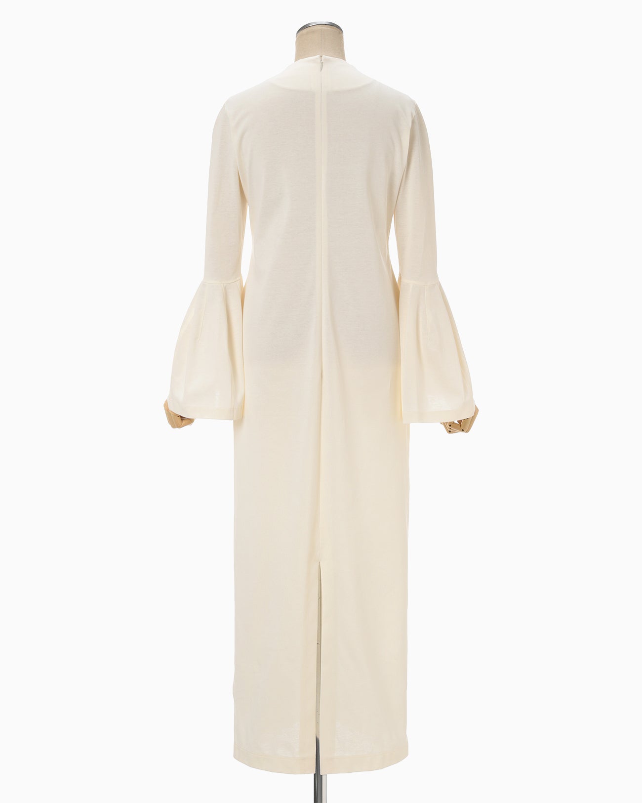 Volume Sleeve Cotton Jersey Dress - ecru