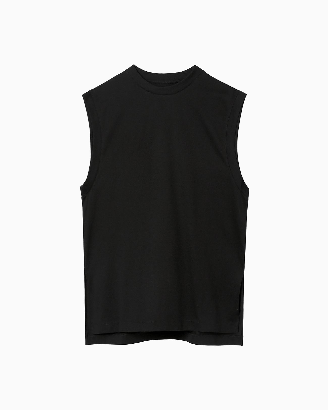 Cotton Jersey Sleeveless Top - black