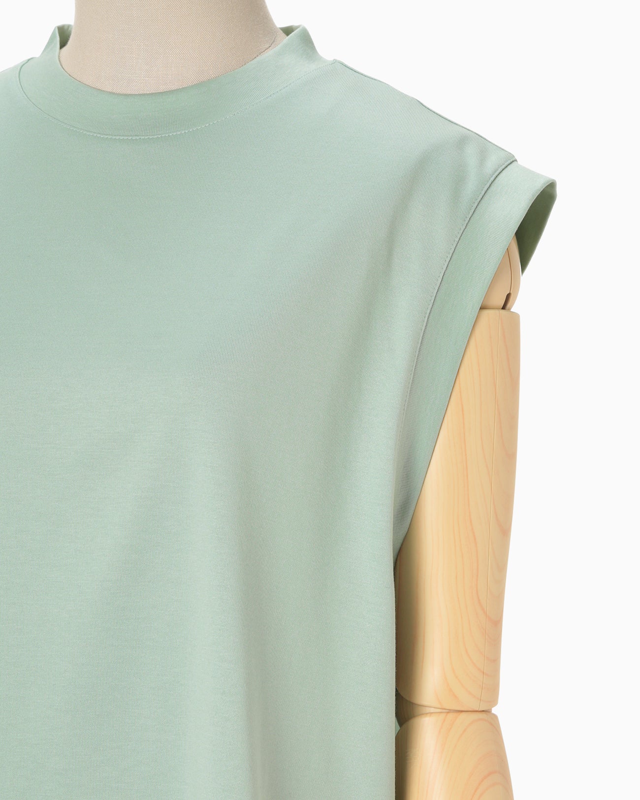 Cotton Jersey Sleeveless Top - mint green