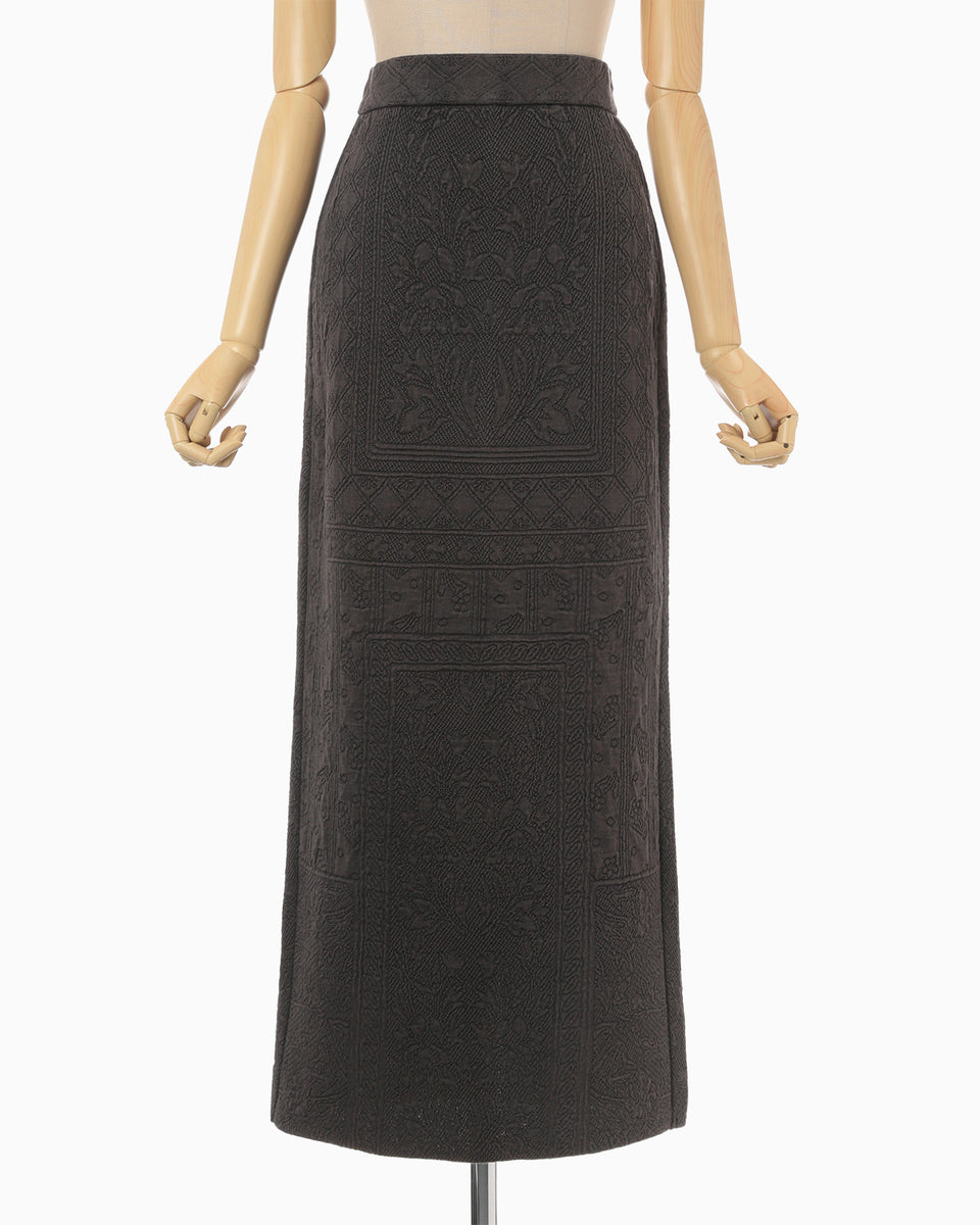 Mame Kurogouchi floral jacquard skirt