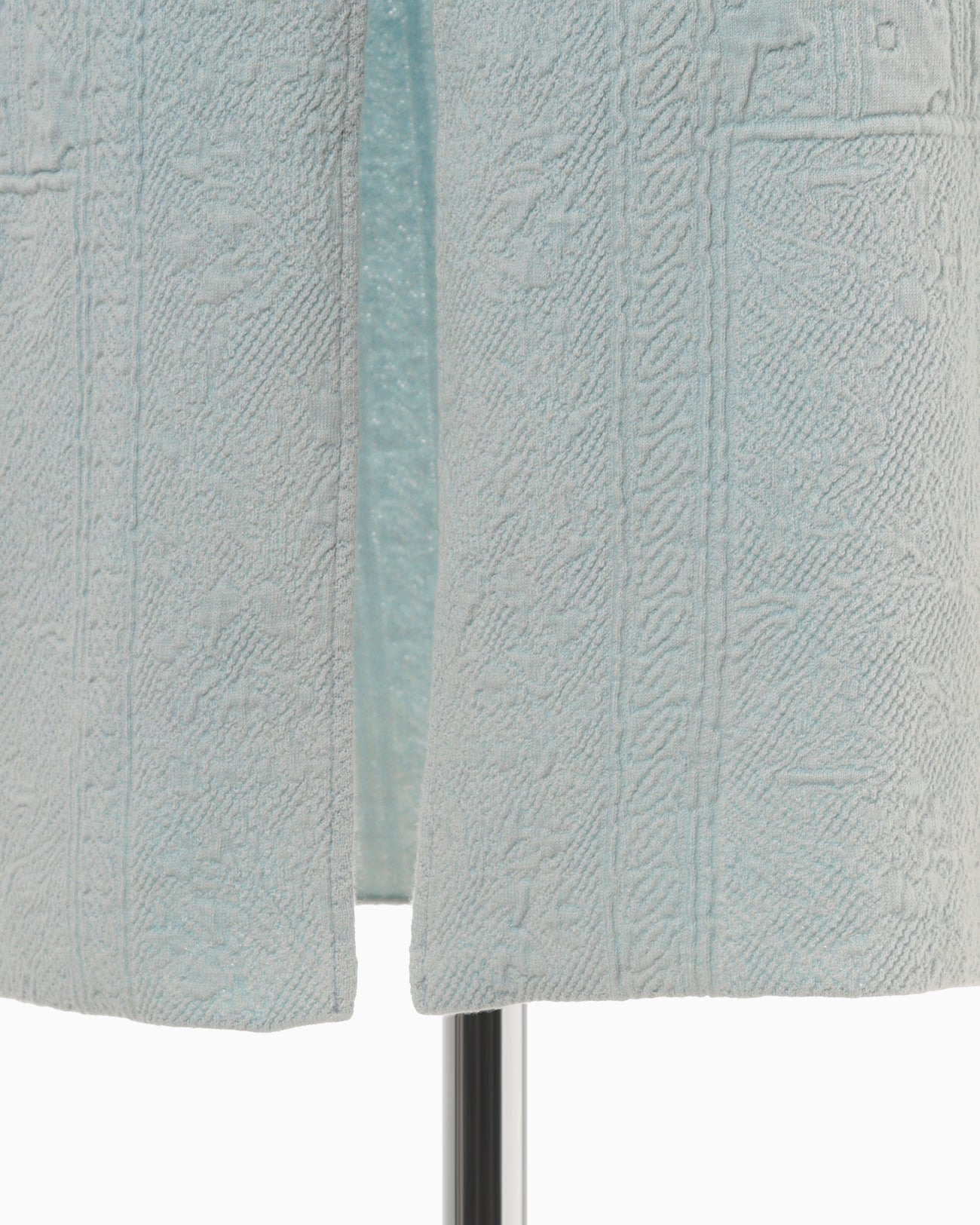 Floral Pattern Jacquard Washed Knitted Skirt - blue