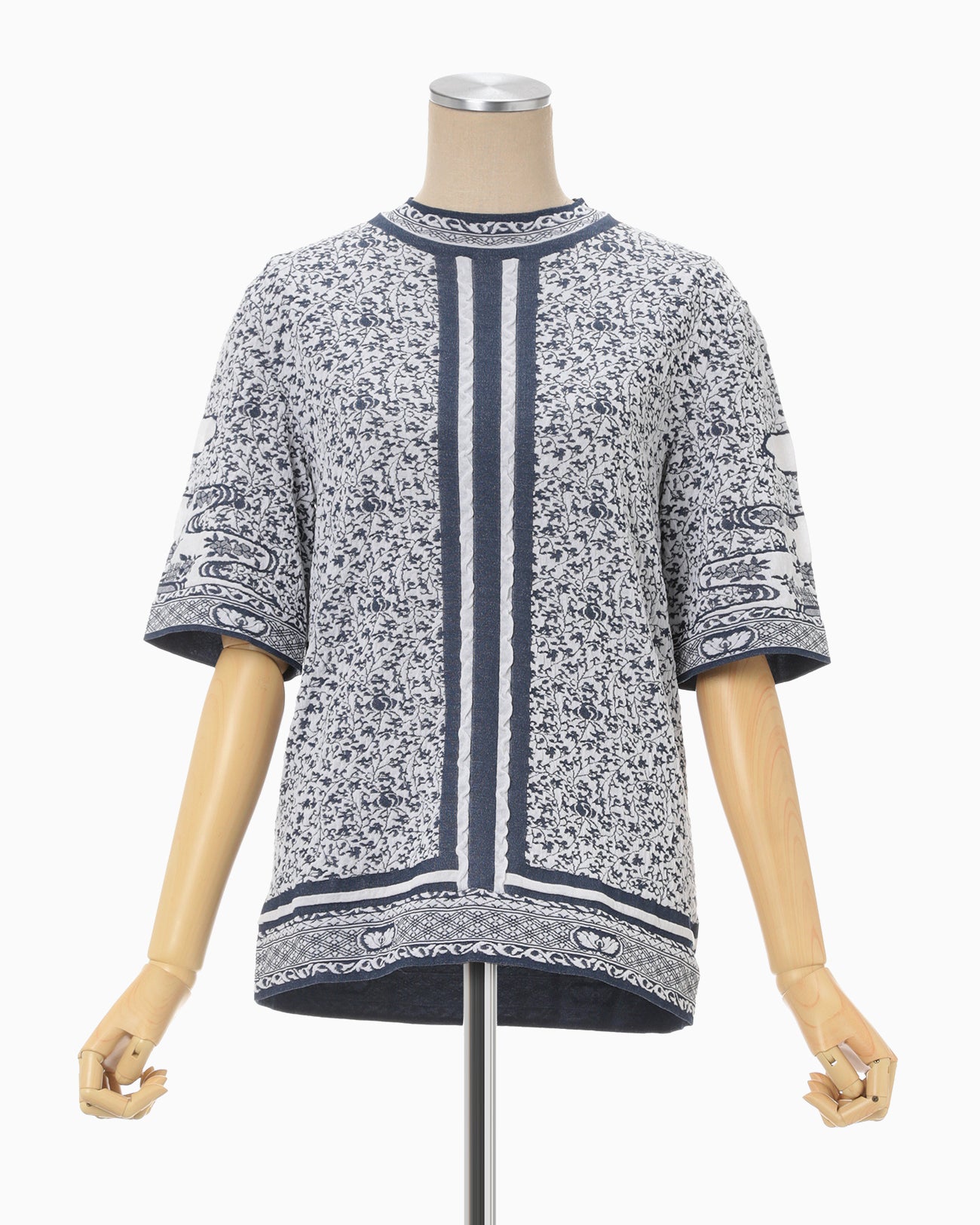 豊富な商品から Landscape Graphic Sheer Knitted ネイビー 2 トップス