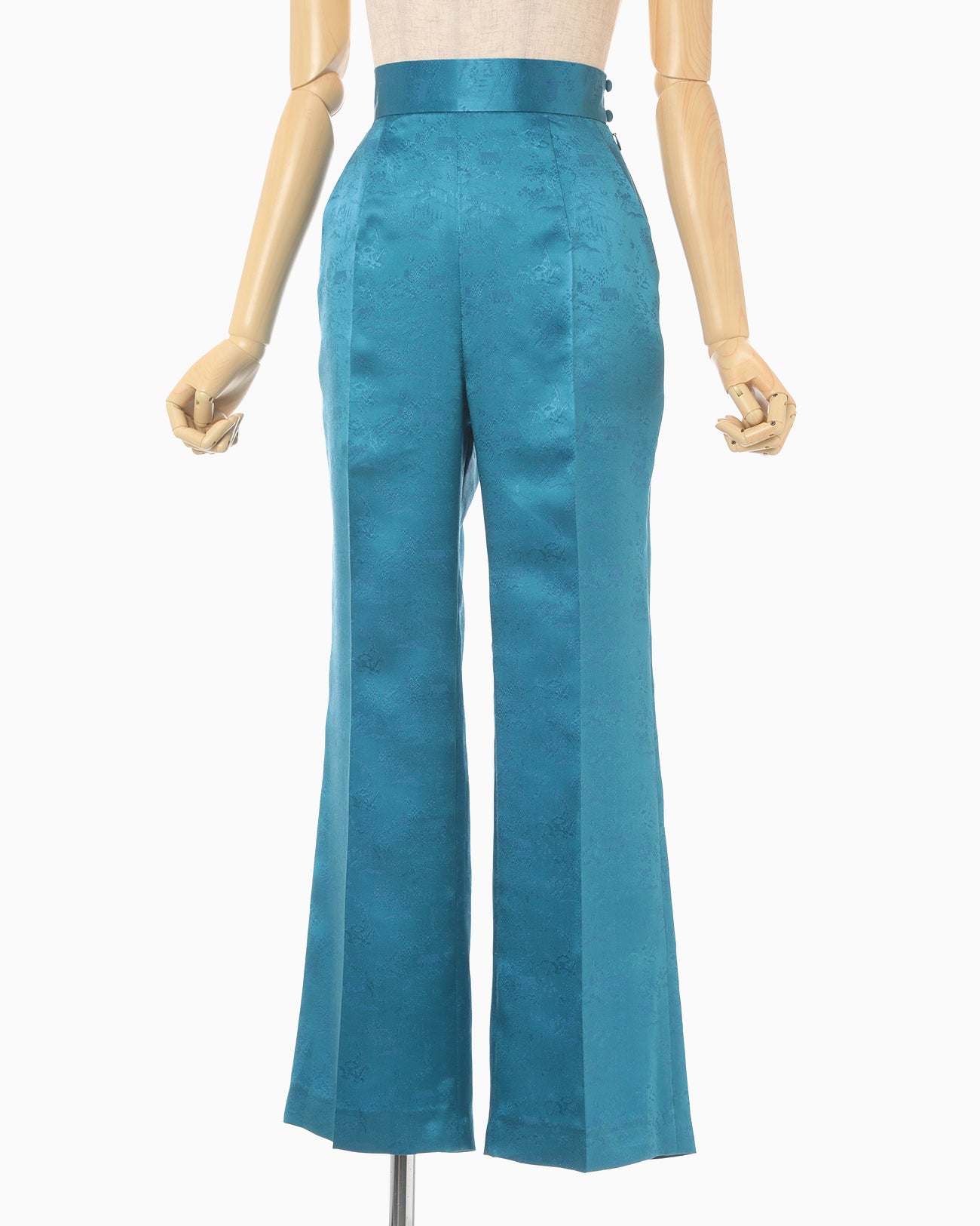 Landscape Silk Jacquard Trousers - blue