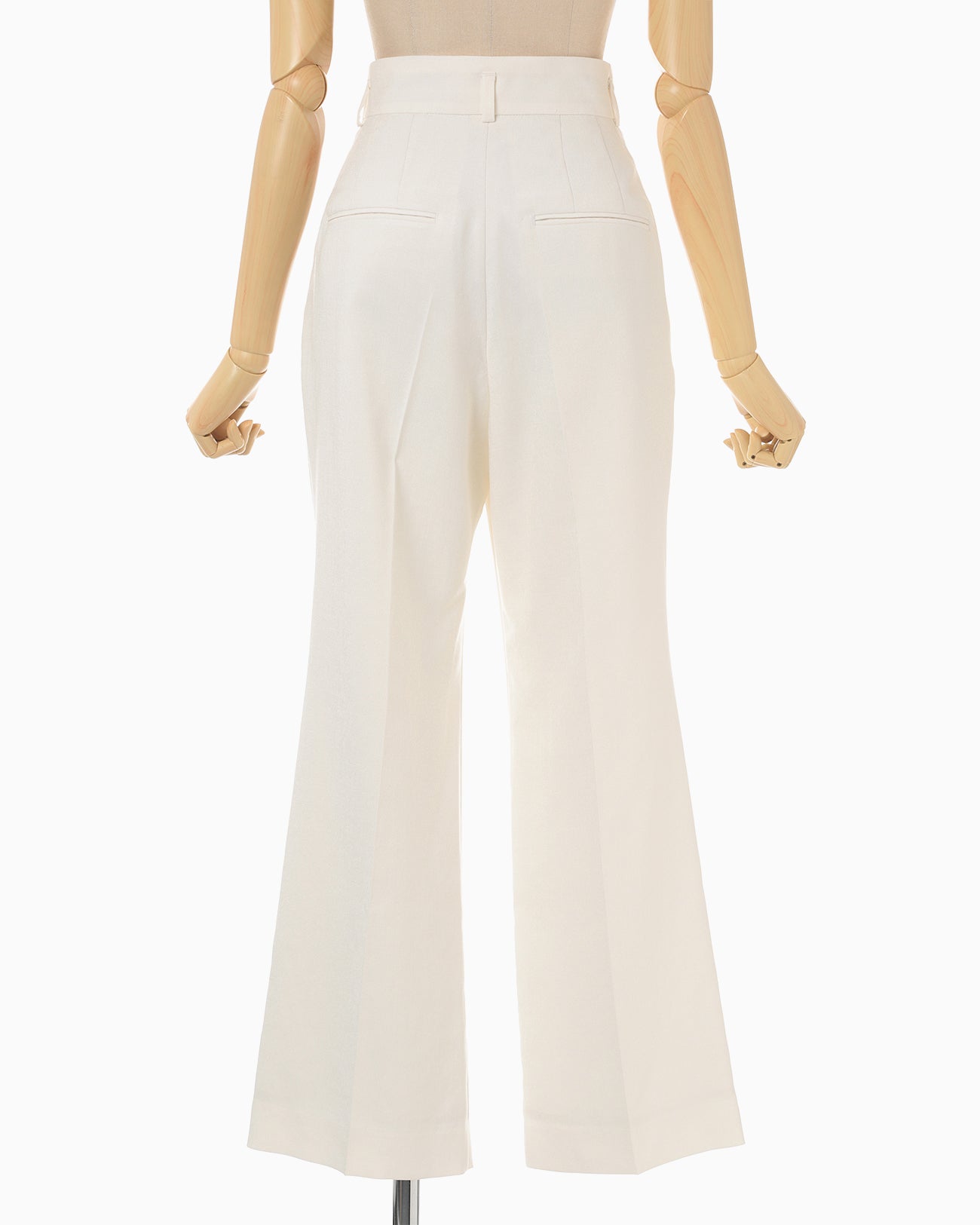 Linen Touch Triacetate Cropped Trousers - white