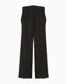 Back String Cotton Flare Trousers - black