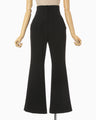 Triacetate Polyester Flared Trousers - black