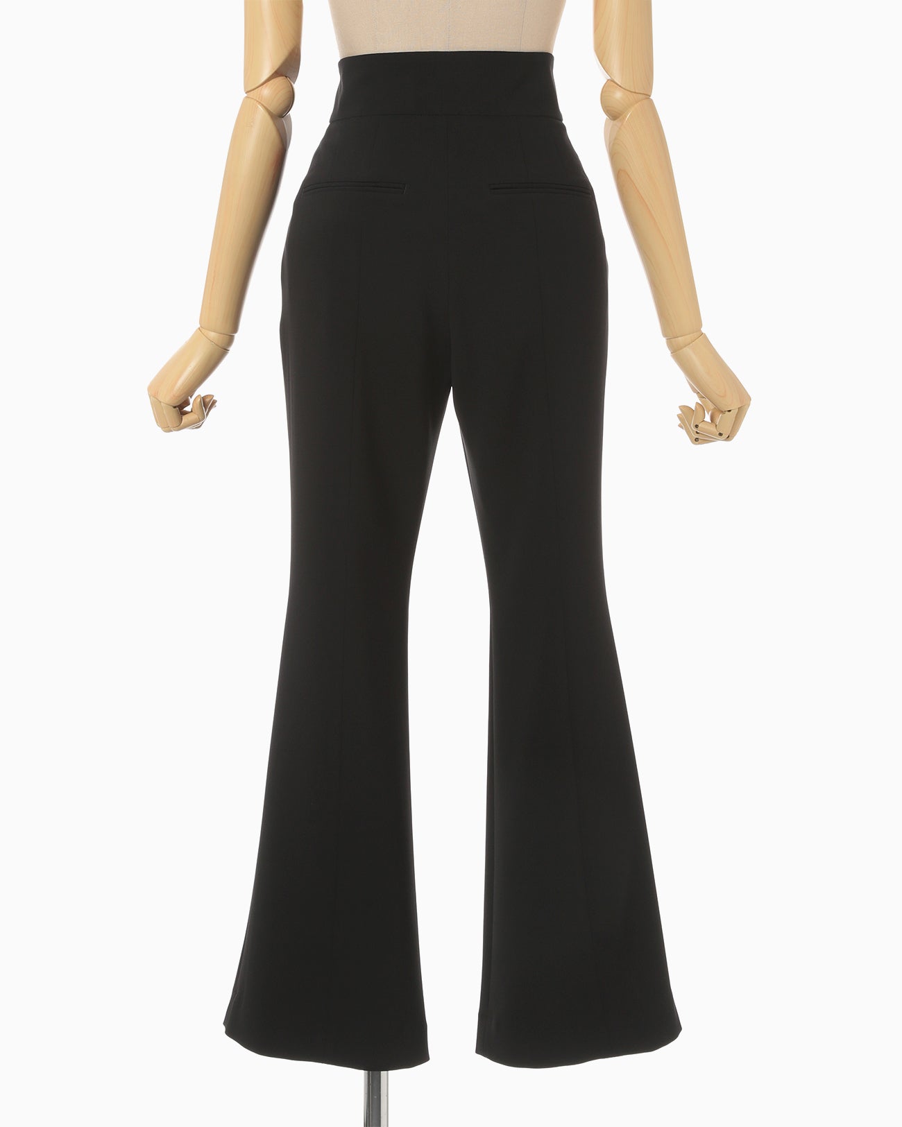 Triacetate Polyester Flared Trousers - black