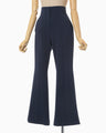 Triacetate Polyester Flared Trousers - navy