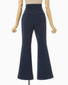 Triacetate Polyester Flared Trousers - navy