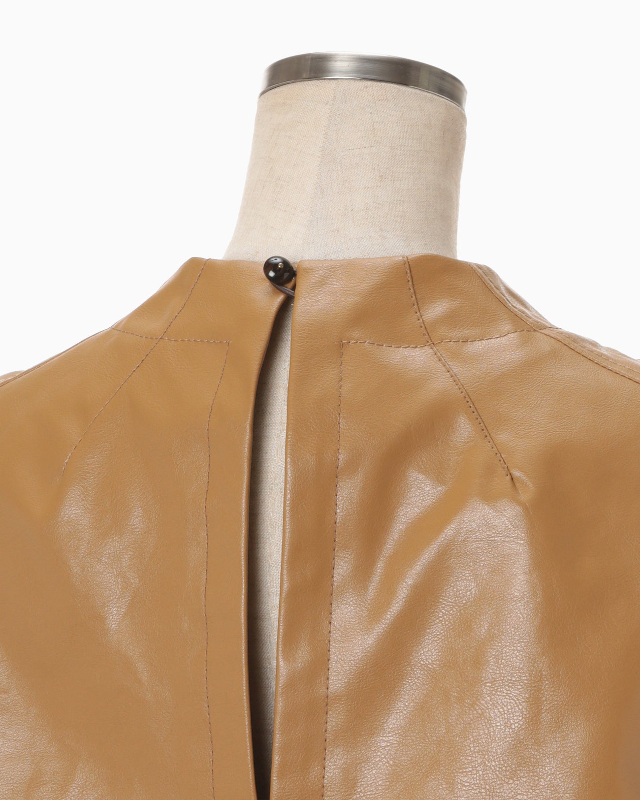 Coated Cotton Gabardine Shirt Vest - beige