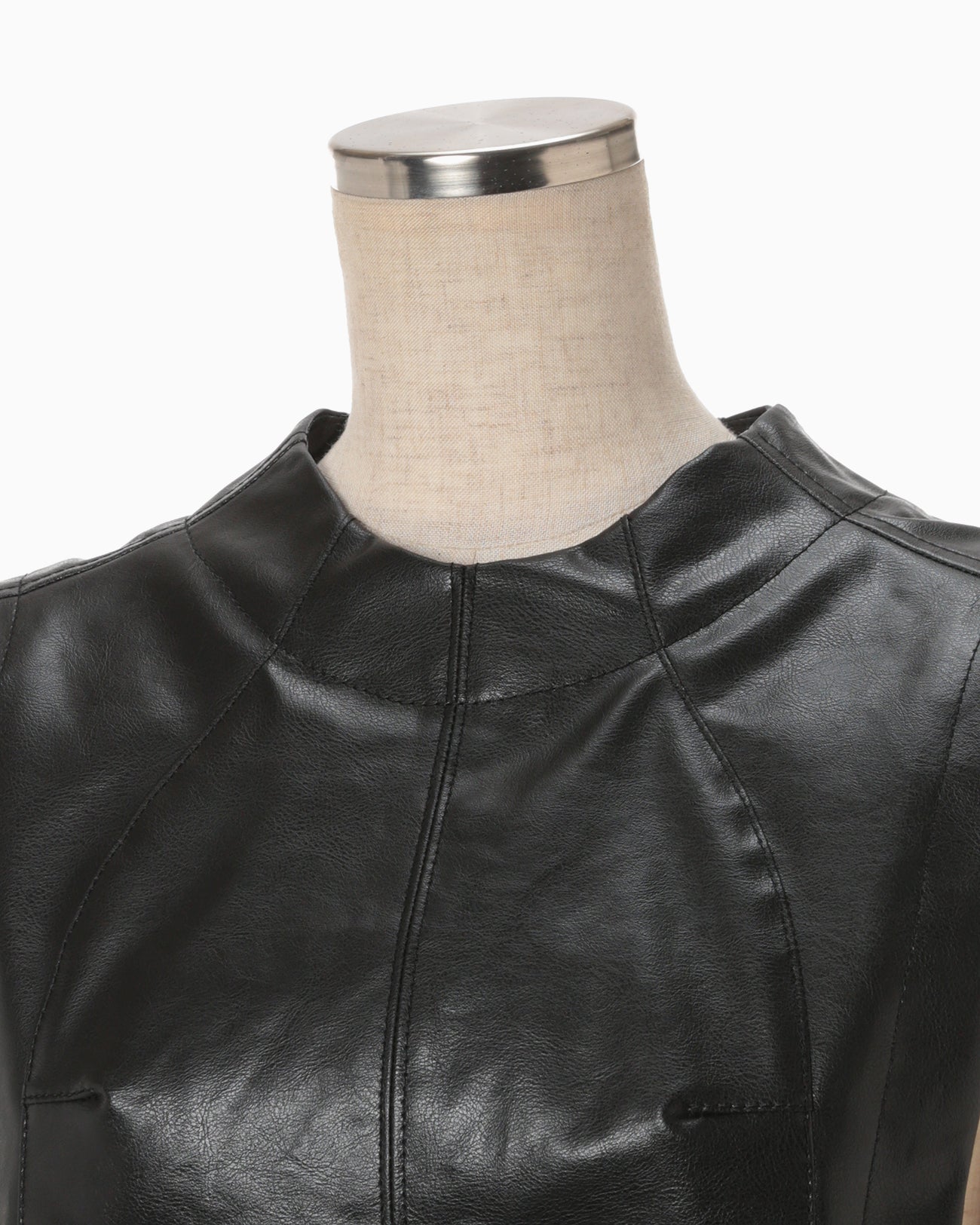 Coated Cotton Gabardine Shirt Vest - black