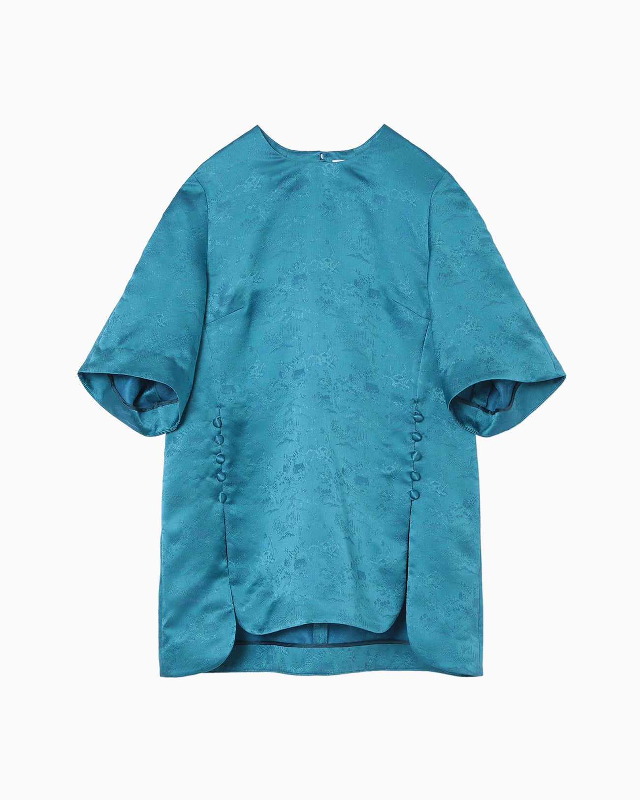 Landscape Silk Jacquard Shirt - blue