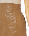Coated Cotton Gabardine Skirt - beige