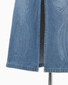 Floral Embossed Denim Skirt - blue