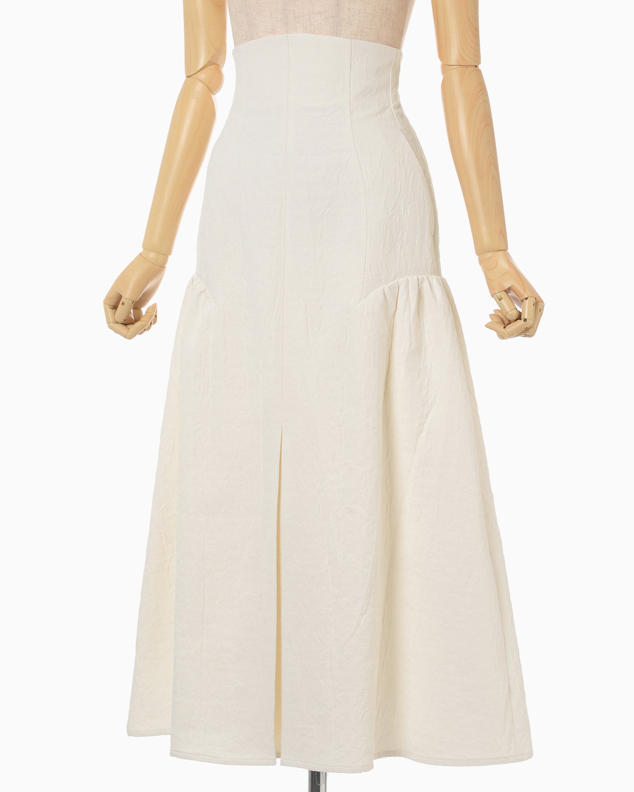 Unlevel Dyeing Box Pleats Skirt - white