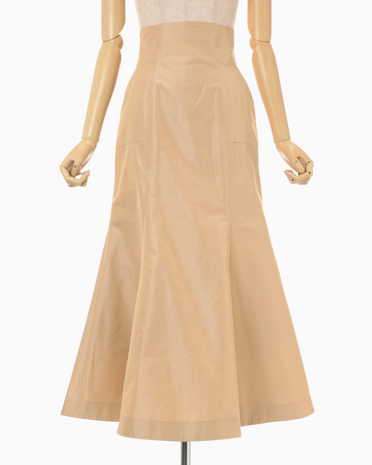 Cotton Silk Nep Mermaid Skirt - beige