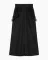 Cording Embroidery Detail Cotton Skirt - black