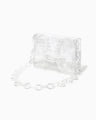 Transparent Sculptural Mini Chain Bag - clear