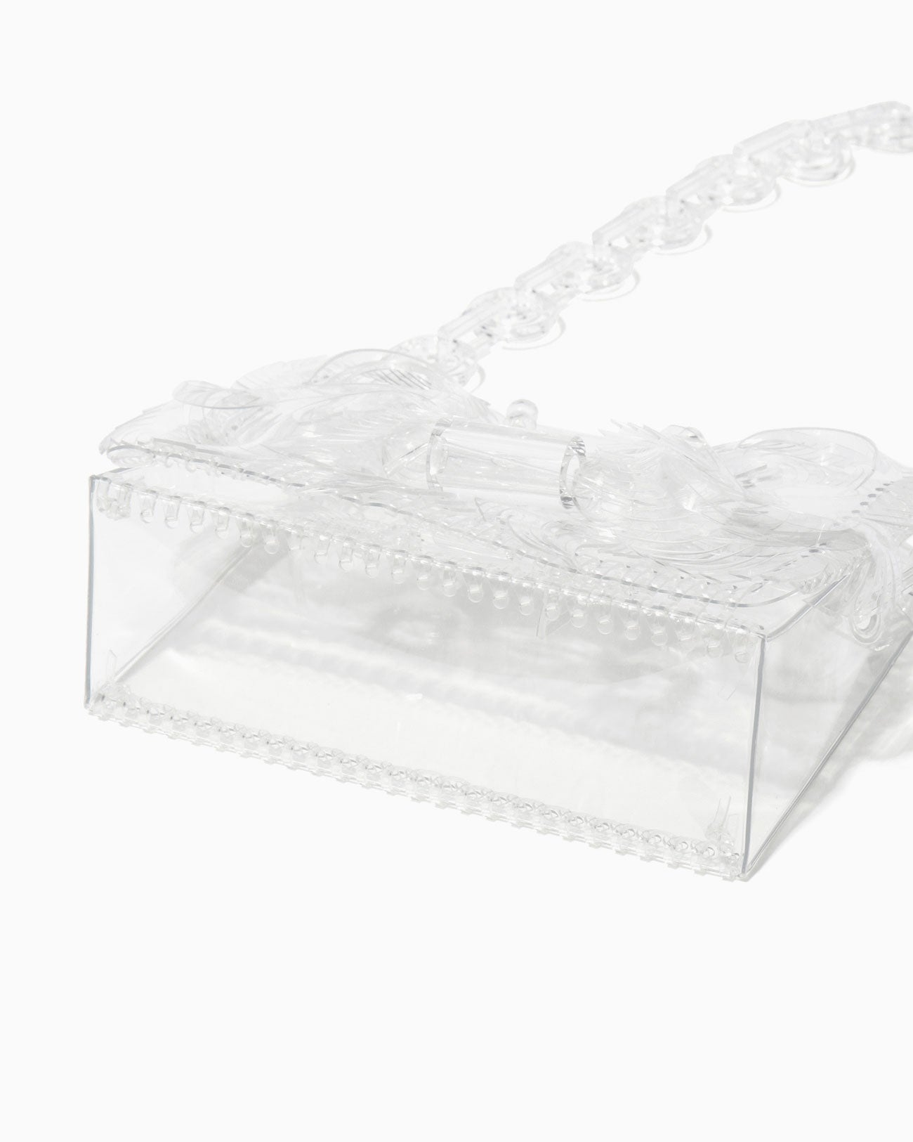 Transparent Sculptural Mini Chain Bag - clear