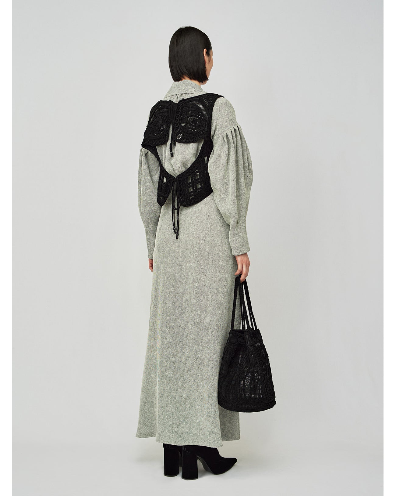 Cord Embroidery Vest - black - Mame Kurogouchi