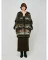 Mountainscape Gradation Knitted Coat - brown