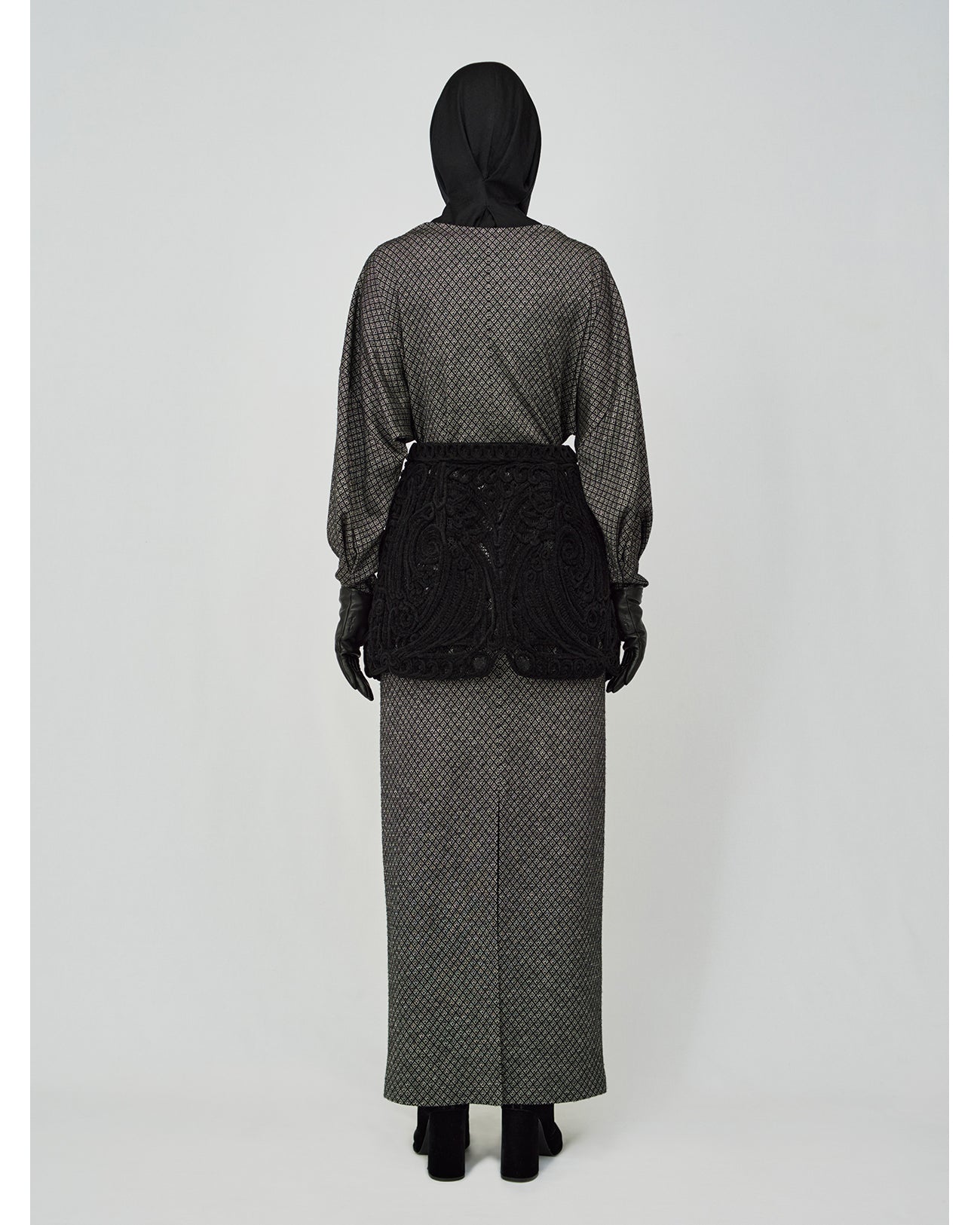 Cord Embroidery Wrapped Skirt - black - Mame Kurogouchi