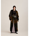 Sliver Knitted Fluffy Wool I-Line Coat - brown