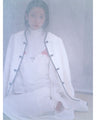 Crane Pattern Jacquard Jacket - ecru