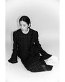 Cracted Tweed Skirt - black