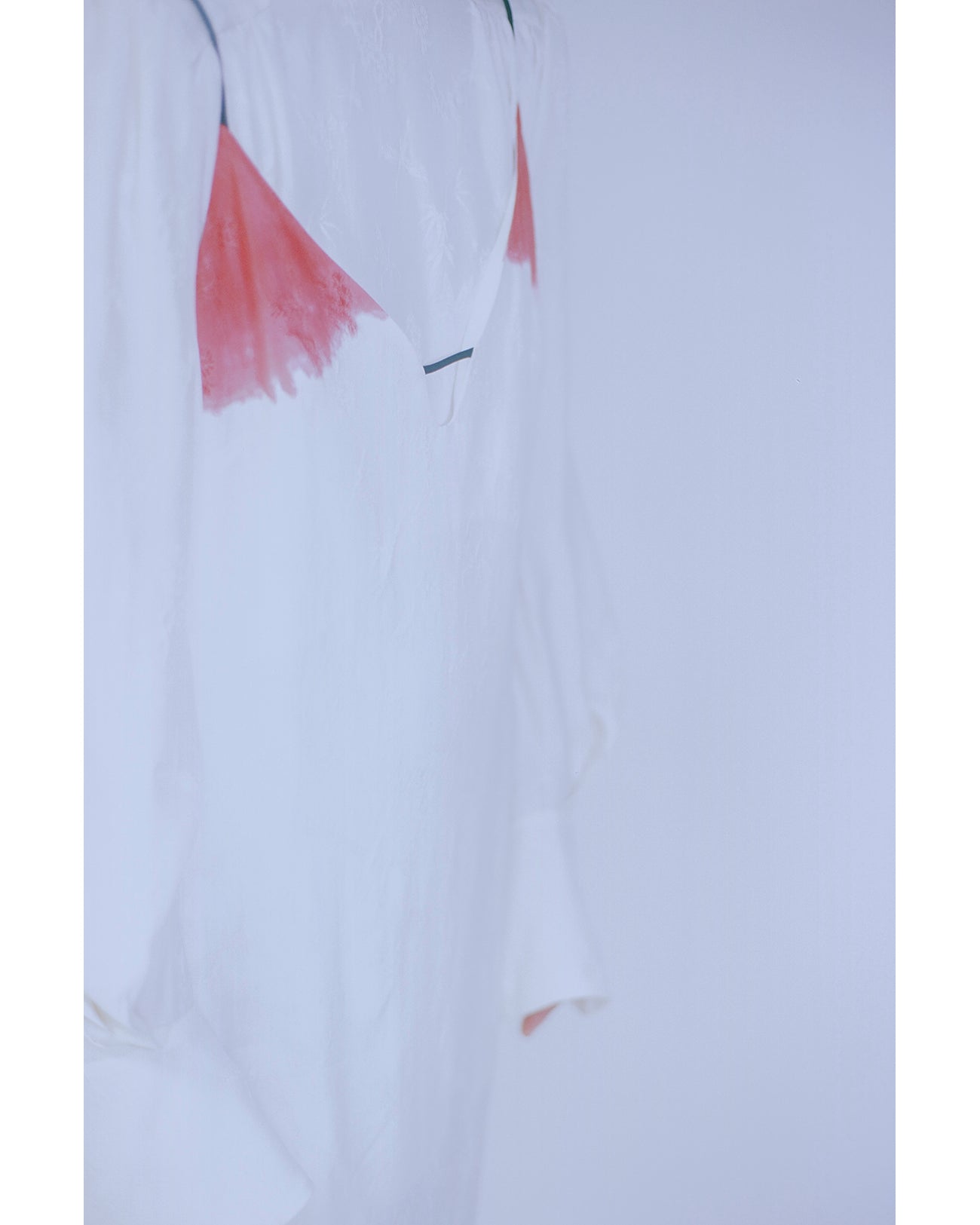 Crane Pattern Jacquard Shirt - navy