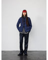 Crane Pattern Jacquard Jacket - navy