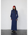 Crane Pattern Jacquard Shirt - navy
