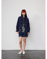 Cotton Linen Twill Short Jacket - navy