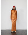 Plungded Long Sweatshirt Dress - brown